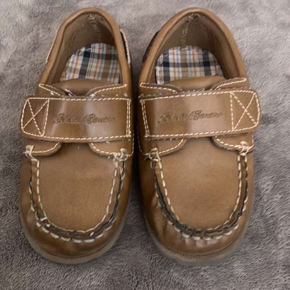 Eddie Bauer Boys Velcro Brown Dress Shoes/Loafers Toddler size 9 - Picture 3 of 8